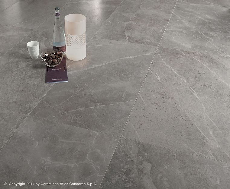 Плитка керамогранит Atlas Concorde Italy Marvel Grey Fleury 60x60 Lapp. (1,08 кв.м.) под мрамор