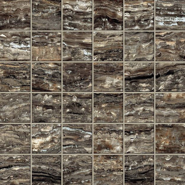 Мозаика керамогранит Atlas Concorde Russia Epos Grey Mosaic 30x30 Polished (0,990 кв.м.) под травертин