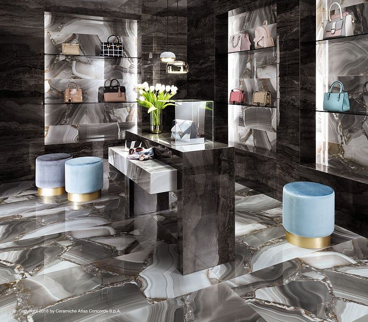 Плитка керамогранит Atlas Concorde Italy Marvel Edge Absolute Brown 60x60 Lapp (1,08 квм) под мрамор