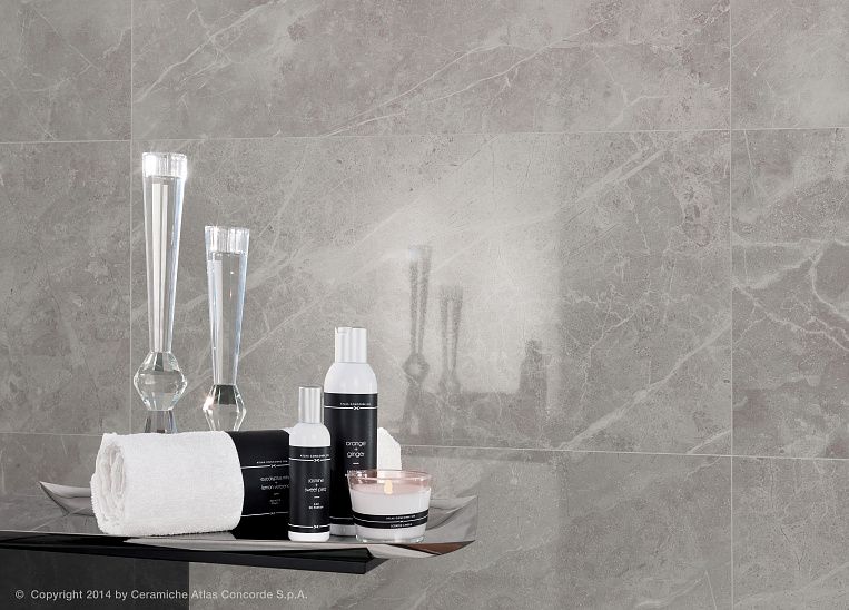 Плитка керамогранит Atlas Concorde Italy Marvel Grey Fleury 60x60 Lapp. (1,08 кв.м.) под мрамор