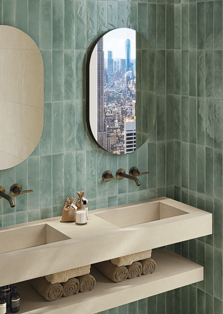 Плитка Rinascente Fusion Aqamarina Brick Aurea 7,5x30 (1,08 кв.м) под бетон