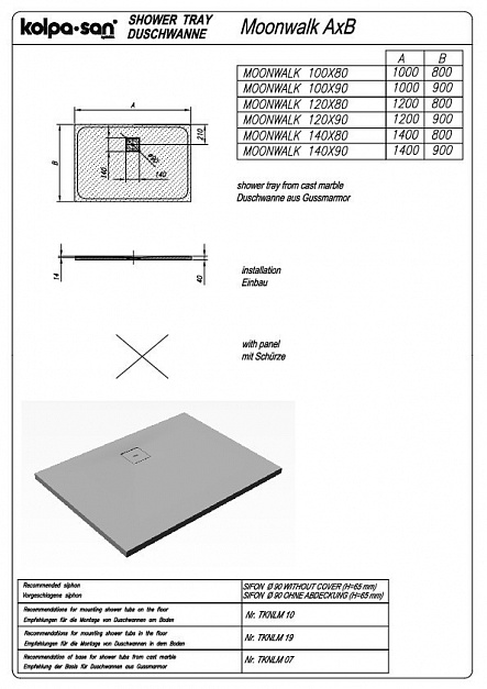 Душевой поддон Kolpa-San Moonwalk 100x90 LM White 597110